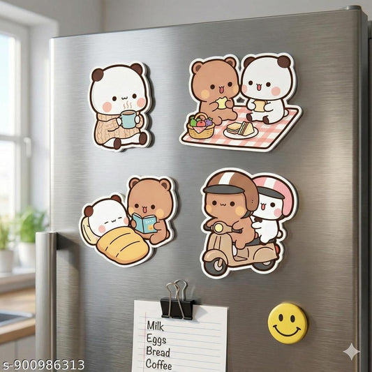 Bubu Dudu couple fridge magnets on fridge