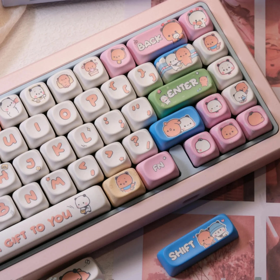 Bubu and Dudu keyboard keycaps gift for boyfriend