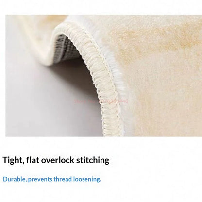 Tight overlock stitching on the edge of the Bubu and Dudu rug