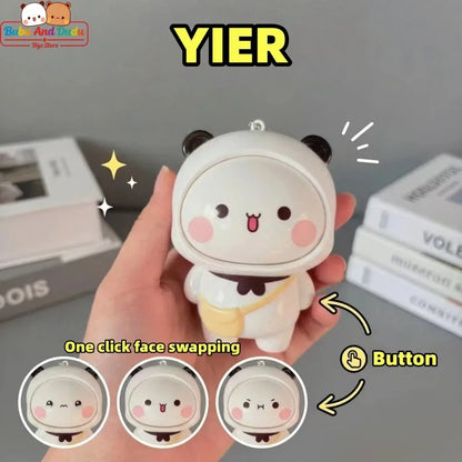 Official Original Panda Bubu And Yier Face Changing Doll，Cute Panda Bubu And Dudu Cartoon Face Changing Keychain Pendant Doll Dudububushop.com