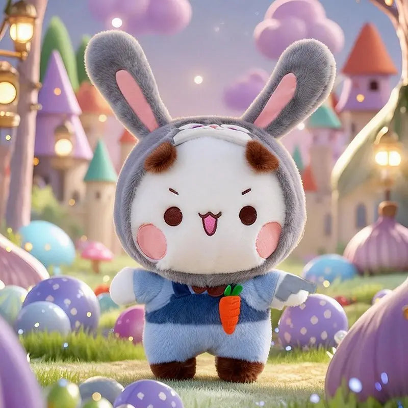 Peluches déguisées en lapin Bubu et Dudu