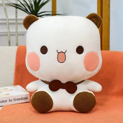 White panda Bubu and Dudu 25 cm plush with bow tie
