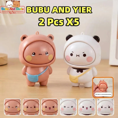 Official Original Panda Bubu And Yier Face Changing Doll，Cute Panda Bubu And Dudu Cartoon Face Changing Keychain Pendant Doll Dudububushop.com