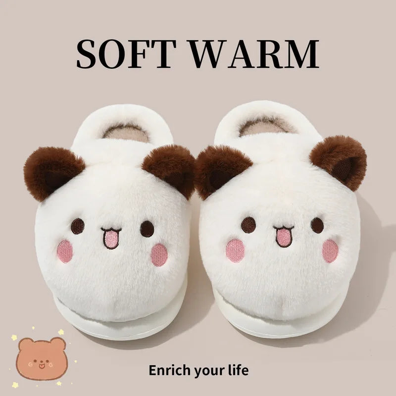 White panda Bubu and Dudu plush slippers – soft and warm