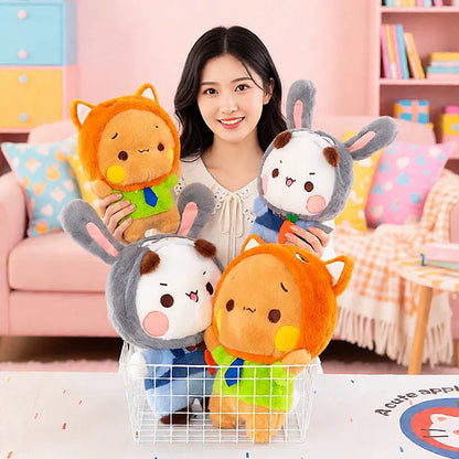 Peluches déguisées en lapin Bubu et Dudu