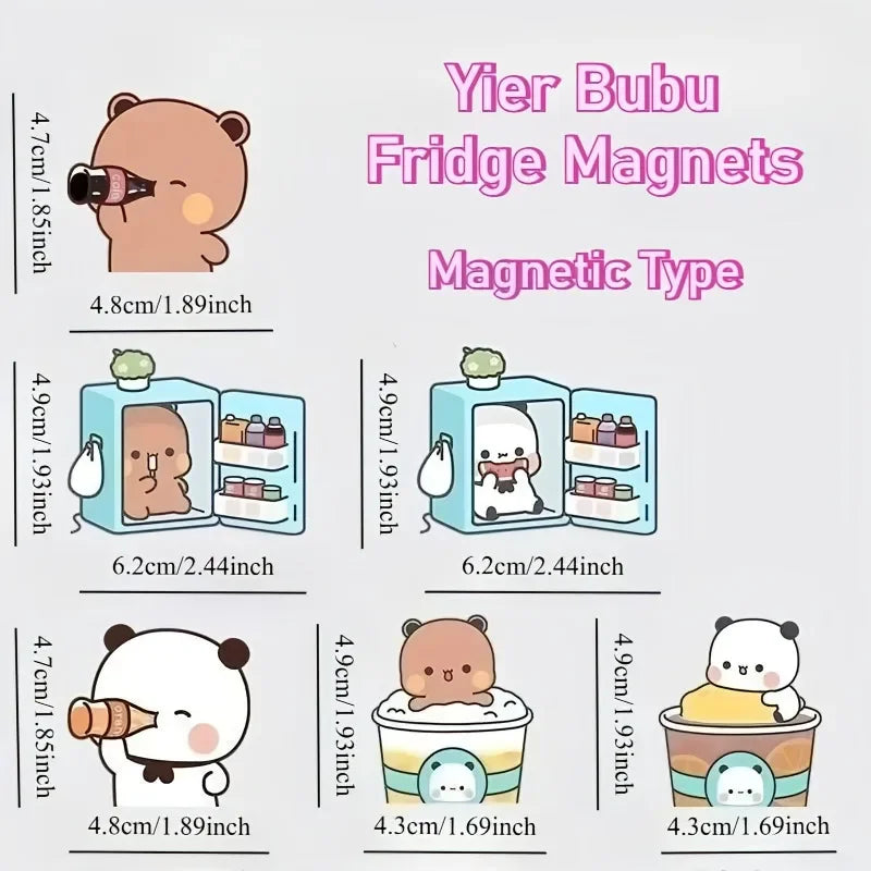 Bubu and Dudu fridge magnets Set 1 – 6 magnets with sizes