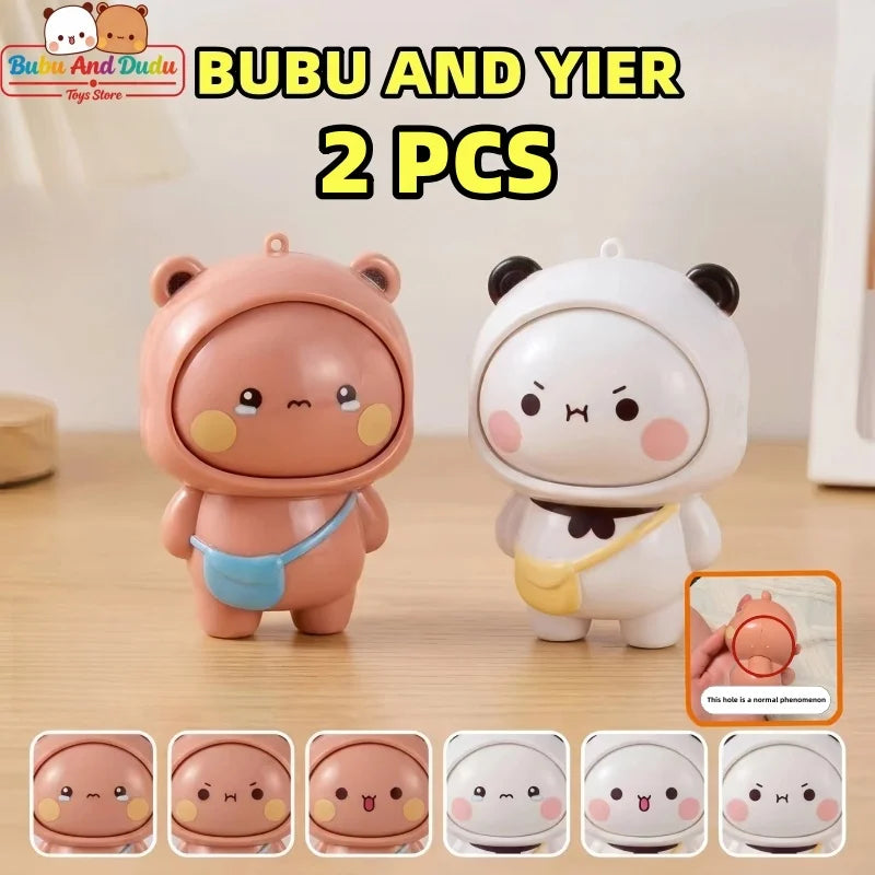 Official Original Panda Bubu And Yier Face Changing Doll，Cute Panda Bubu And Dudu Cartoon Face Changing Keychain Pendant Doll Dudububushop.com