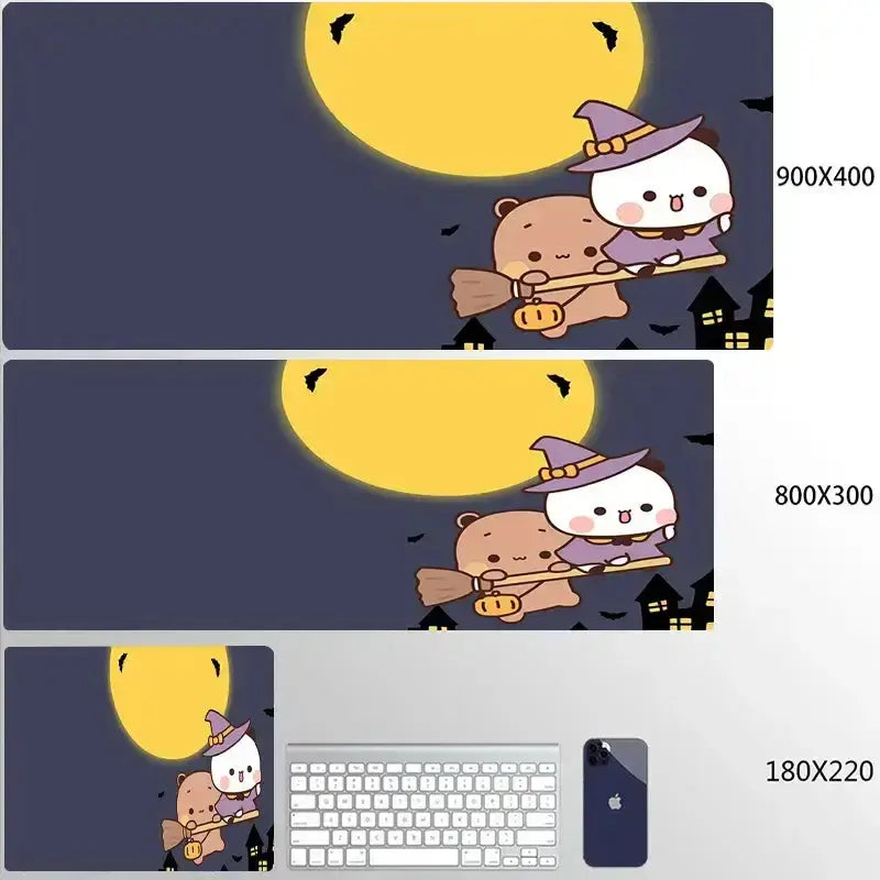 Kawaii Bubu And Dudu Halloween style Small/Big Gaming MousePad Gamer Cartoon Deskmat Office Decoration Desk Accessories Mousepad.