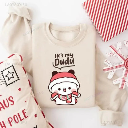 Christmas Bubu & Dudu Couple Sweatshirt – Cozy Holiday Matching Outfit - DuduBubuShop.com