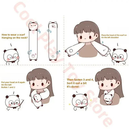 Couple Scarves Original Panda Bubu And Yier Scarf Cartoon Bear Doll Bubu & Dudu Winter Warm Scarf Warm Adorable Couple'S Gift - DuduBubuShop.com