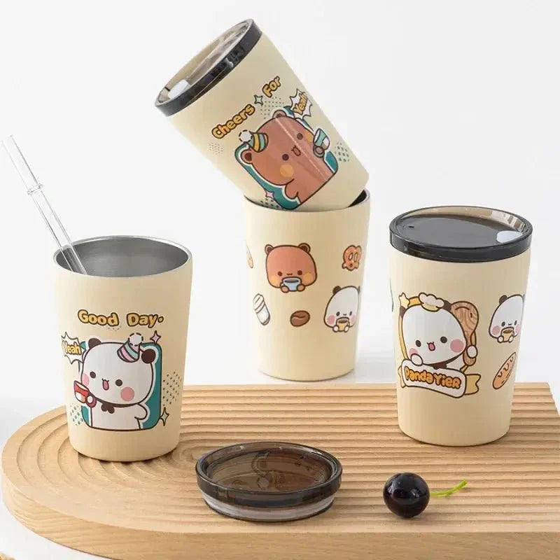 Cute Stainless steel Dudu and Bubu Peach and Goma Bottles and Cups - DuduBubuShop.com