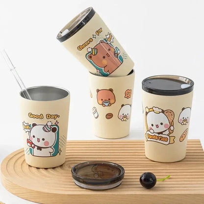 Cute Stainless steel Dudu and Bubu Peach and Goma Bottles and Cups - DuduBubuShop.com