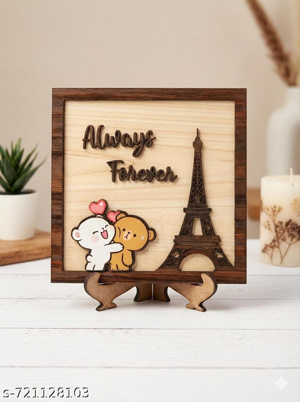 Bubu Dudu wooden love plaque couple showpiece India