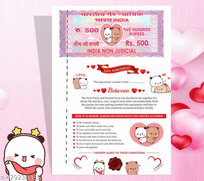 Bubu Dudu love agreement certificate couple gift India