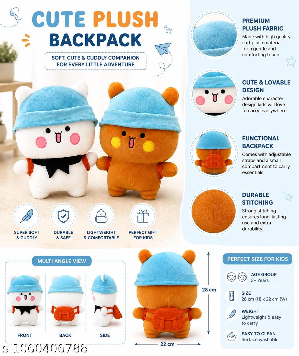 Bubu Dudu plush size details