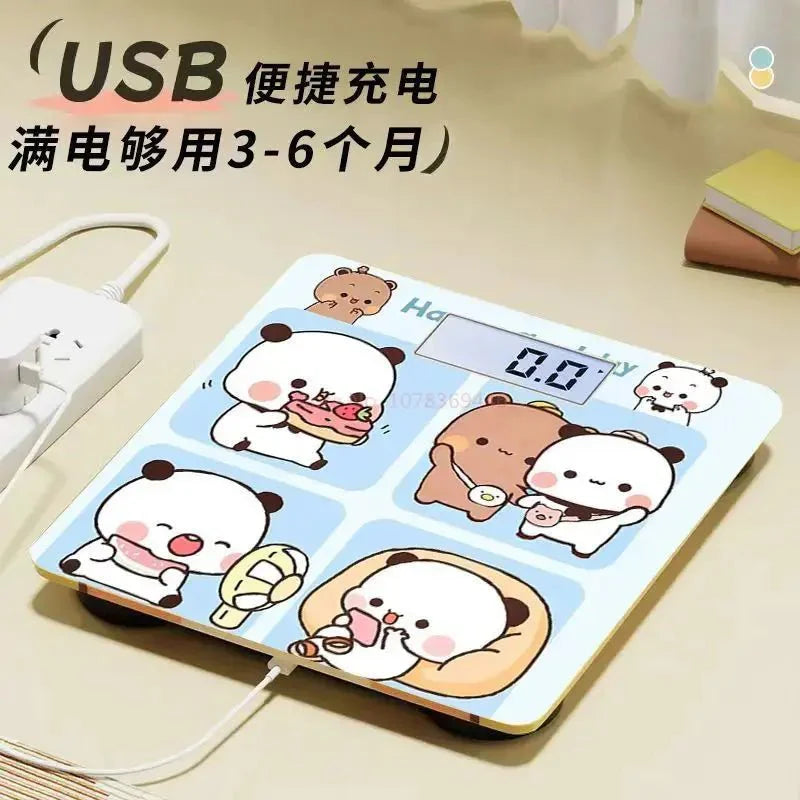 Household Digital Scale Panda Bubu And Yier Digital Scale Cute Bubu And Dudu Cartoon Weighing Scale Rechargeable Smart Display - DuduBubuShop.com
