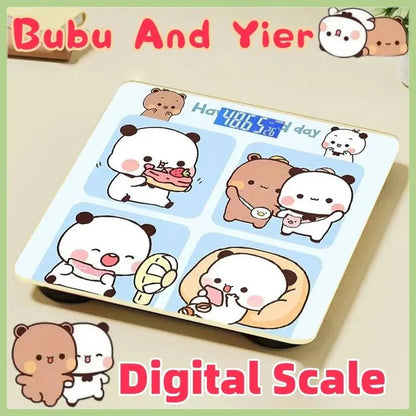 Household Digital Scale Panda Bubu And Yier Digital Scale Cute Bubu And Dudu Cartoon Weighing Scale Rechargeable Smart Display - DuduBubuShop.com