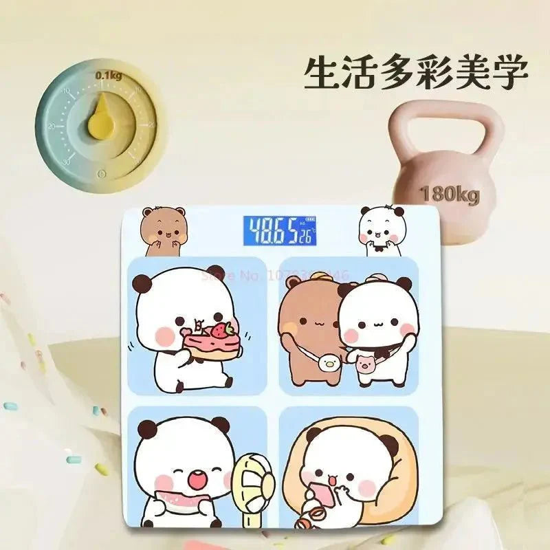 Household Digital Scale Panda Bubu And Yier Digital Scale Cute Bubu And Dudu Cartoon Weighing Scale Rechargeable Smart Display - DuduBubuShop.com
