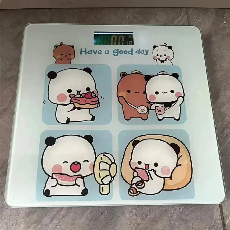 Household Digital Scale Panda Bubu And Yier Digital Scale Cute Bubu And Dudu Cartoon Weighing Scale Rechargeable Smart Display - DuduBubuShop.com