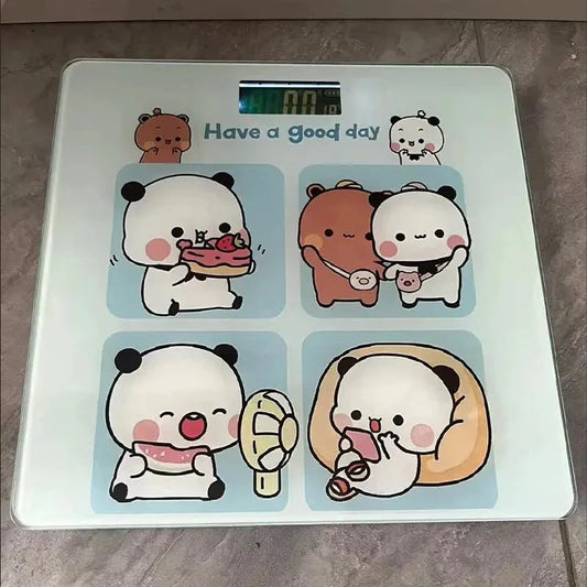 Household Digital Scale Panda Bubu And Yier Digital Scale Cute Bubu And Dudu Cartoon Weighing Scale Rechargeable Smart Display - DuduBubuShop.com
