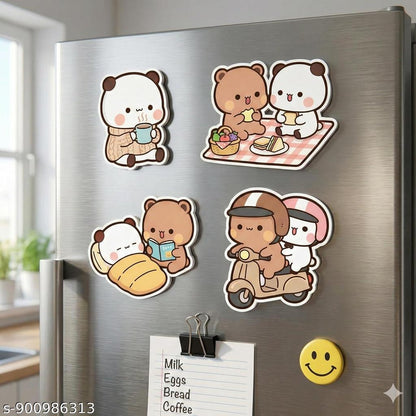 Bubu Dudu couple fridge magnets on fridge
