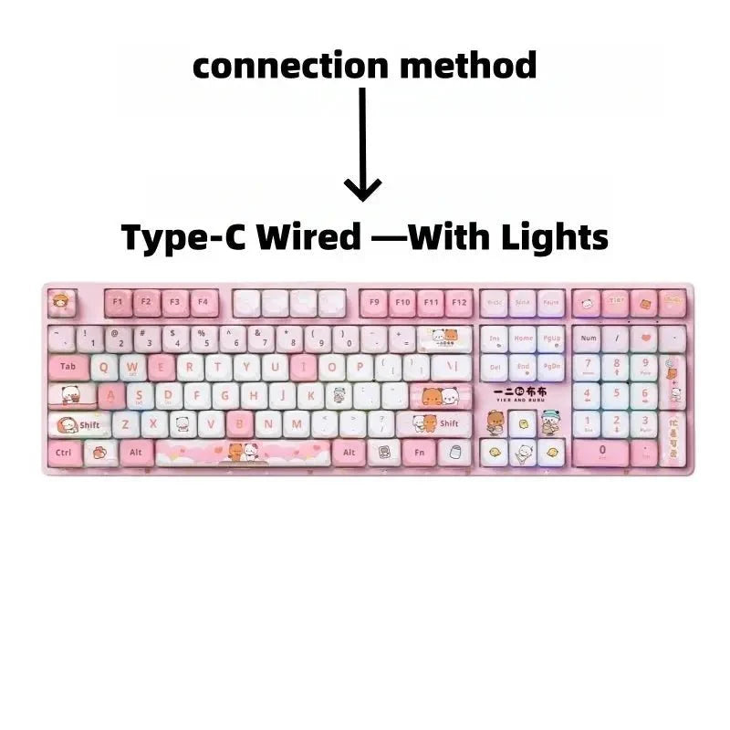 Official Original Panda Bubu And Dudu Keyboard And Mouse - Panda Bubu And Yier Cartoon Keyboard Mouse ,Cute Festival Gift - DuduBubuShop.com