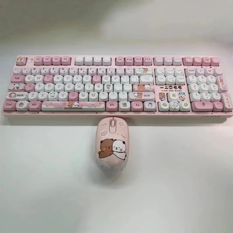 Official Original Panda Bubu And Dudu Keyboard And Mouse - Panda Bubu And Yier Cartoon Keyboard Mouse ,Cute Festival Gift - DuduBubuShop.com