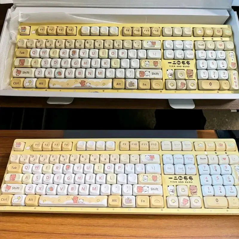 Official Original Panda Bubu And Dudu Keyboard And Mouse - Panda Bubu And Yier Cartoon Keyboard Mouse ,Cute Festival Gift - DuduBubuShop.com