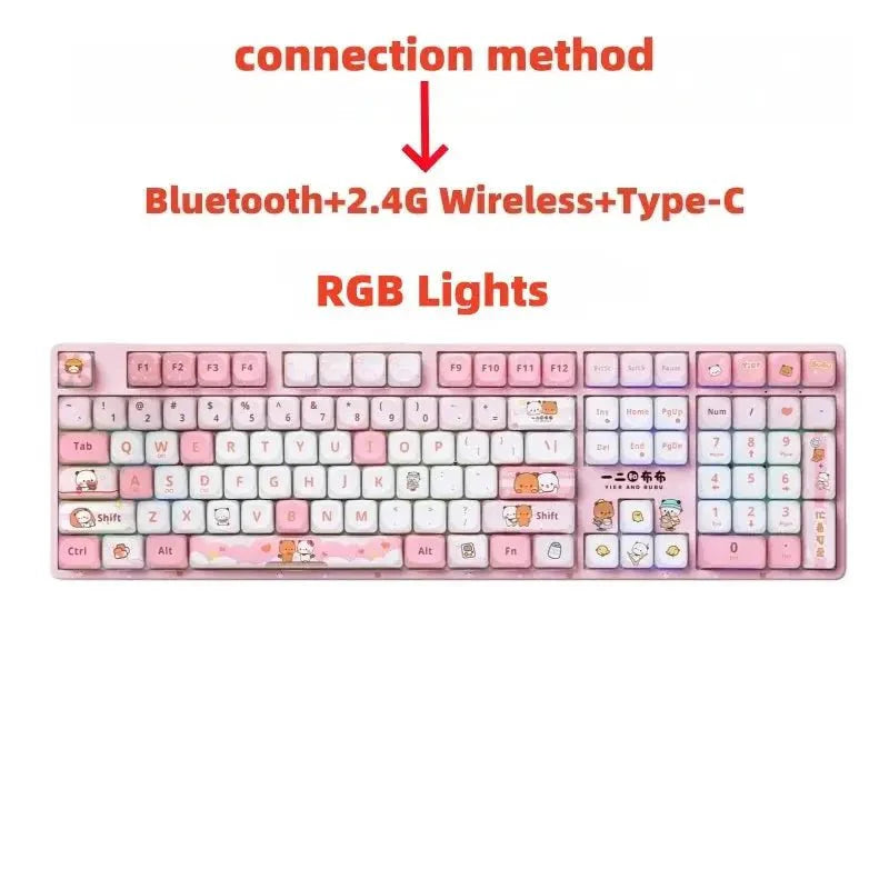 Official Original Panda Bubu And Dudu Keyboard And Mouse - Panda Bubu And Yier Cartoon Keyboard Mouse ,Cute Festival Gift - DuduBubuShop.com