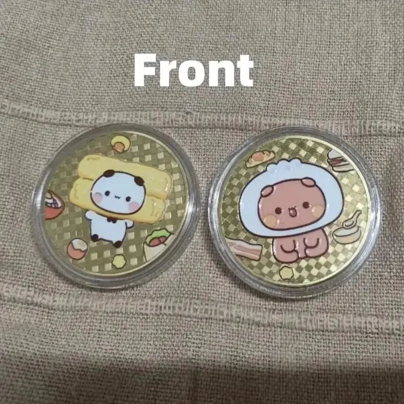 Panda Bubu And Yier Commemorative Coin Cartoon Panda Bubu And Dudu Collect Commemorative Coins Valentine'S Day Gift Couple Gift - DuduBubuShop.com