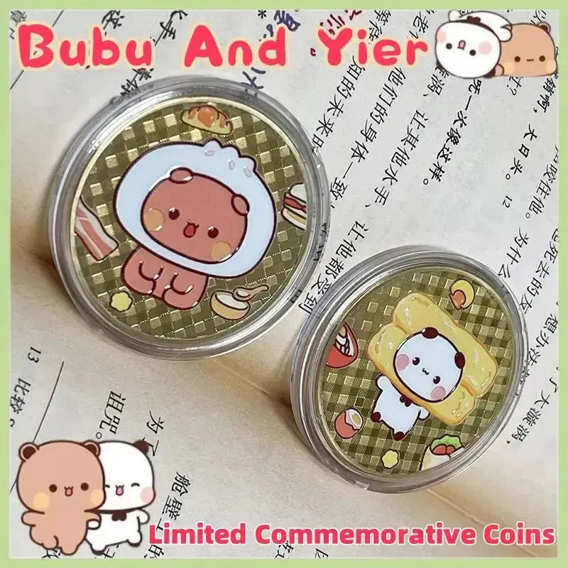 Panda Bubu And Yier Commemorative Coin Cartoon Panda Bubu And Dudu Collect Commemorative Coins Valentine'S Day Gift Couple Gift - DuduBubuShop.com