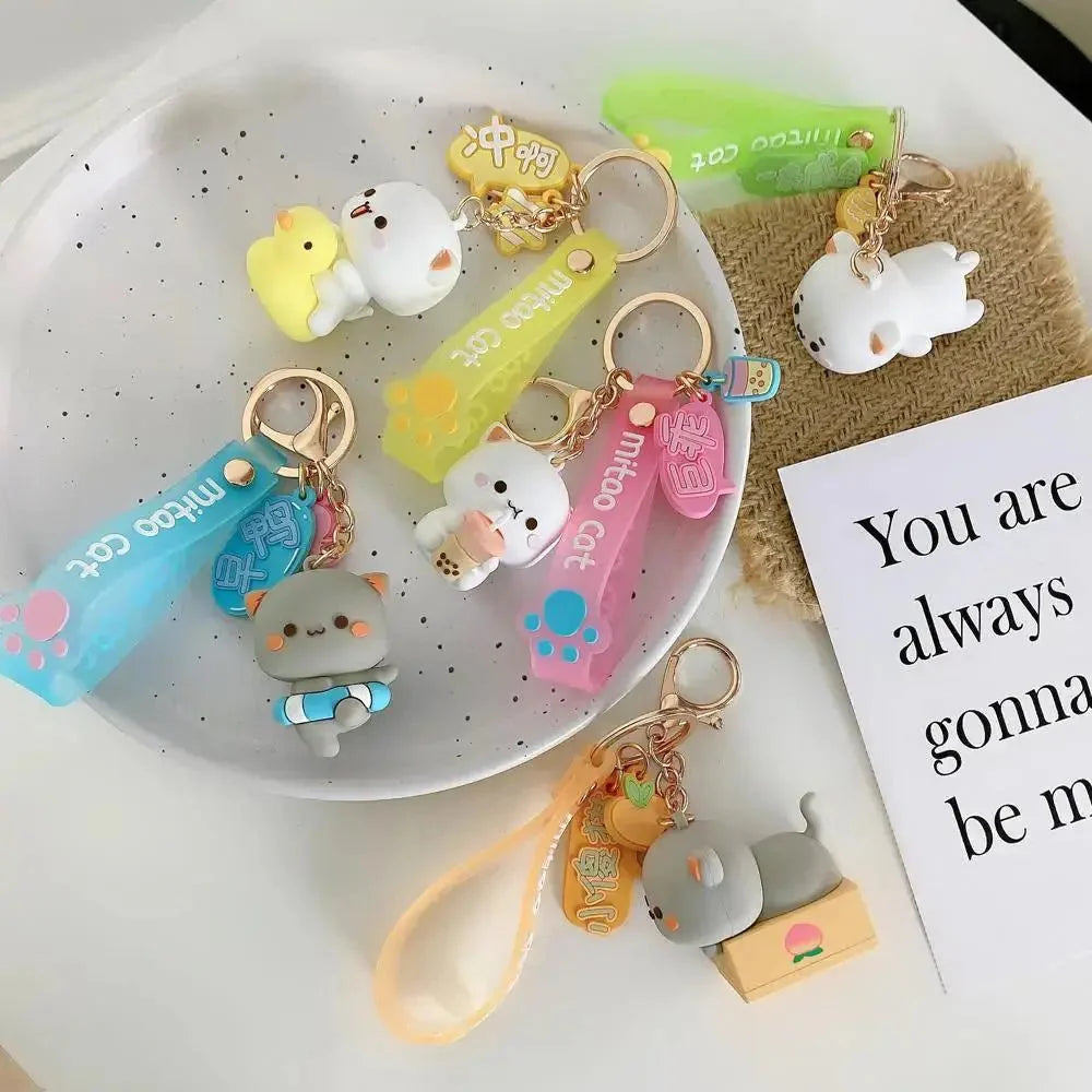 Peach & Goma Cat Keychains - DuduBubuShop.com