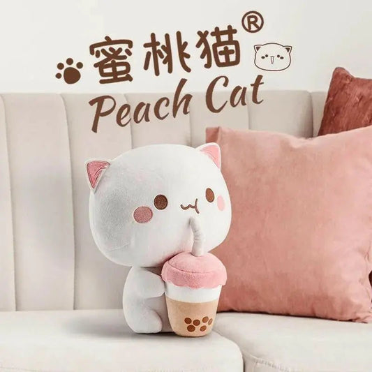 Peach Plush Cat – Soft and Cuddly Kawaii Plush - DuduBubuShop.com
