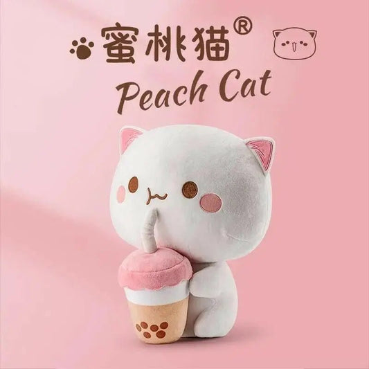Peach Plush Cat – Soft and Cuddly Kawaii Plush - DuduBubuShop.com