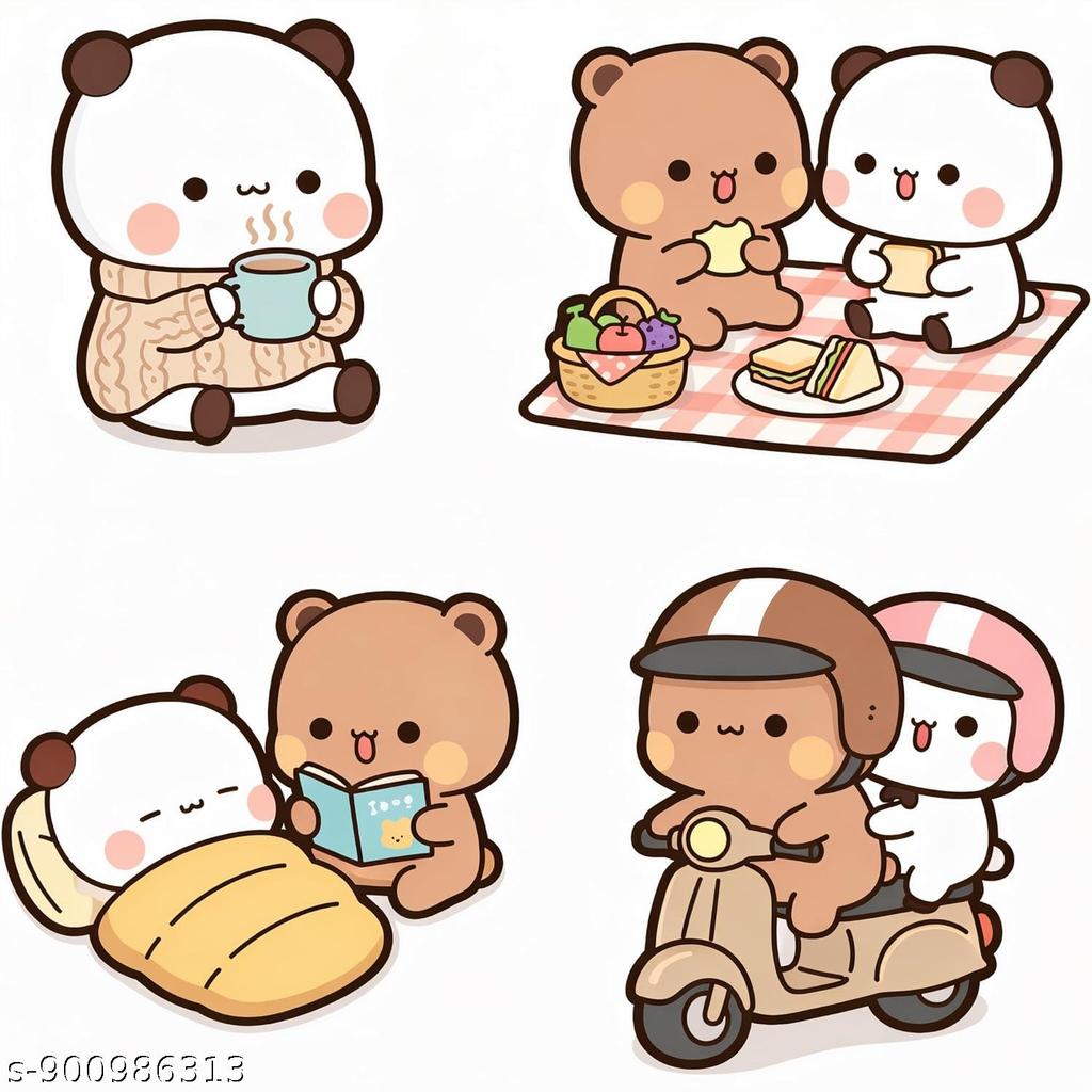 Bubu Dudu fridge magnets wooden set of 4 India