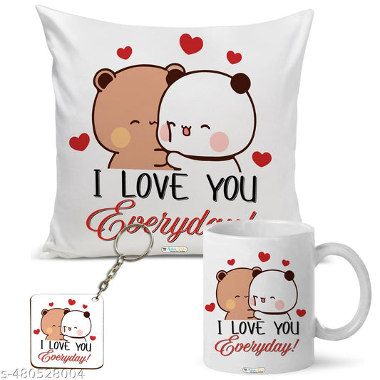 Bubu Dudu love gift combo cushion mug keychain India